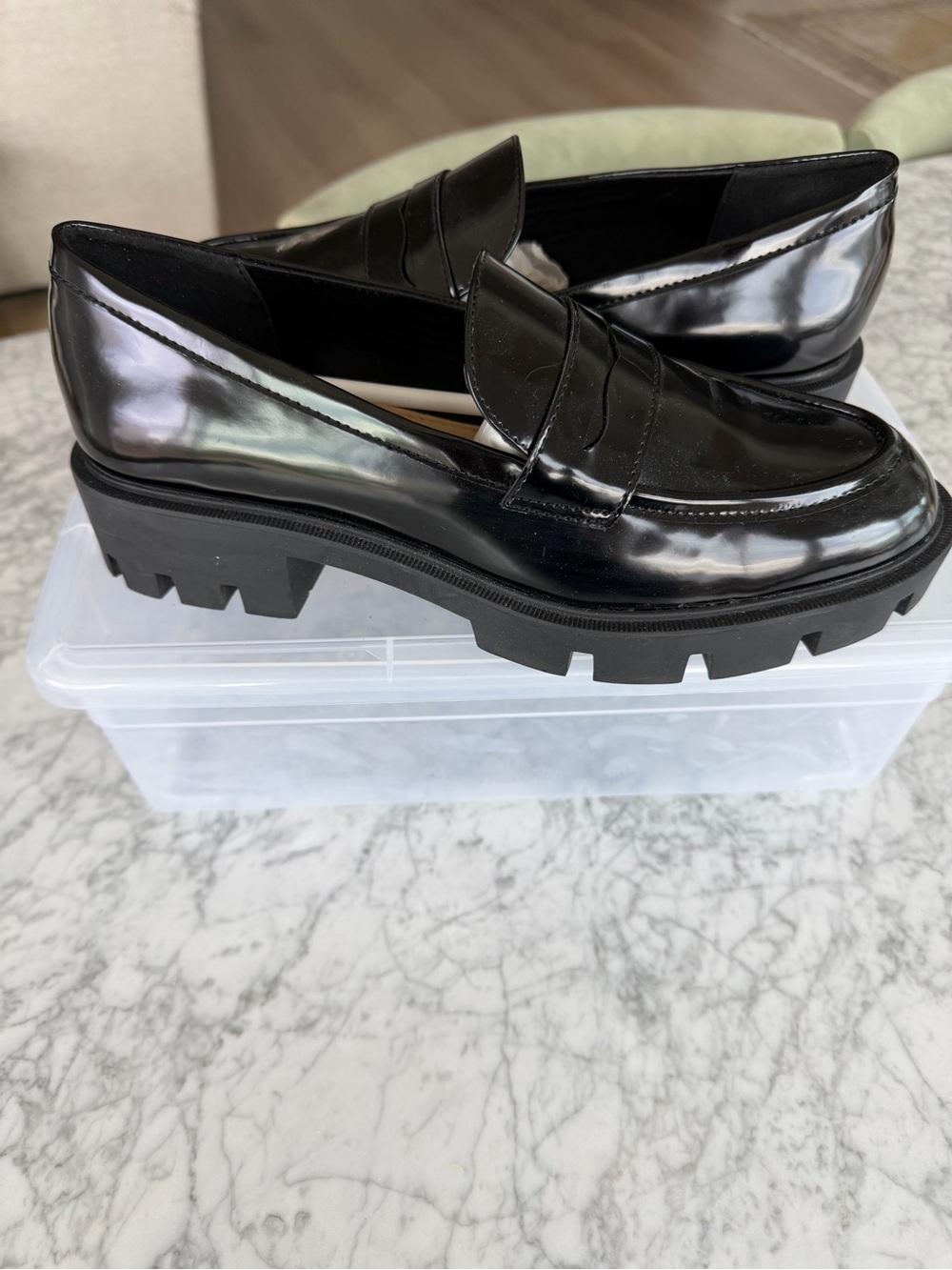 Nine West Classic Patent Leather Loafers in Black